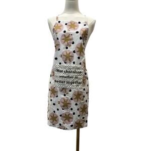 Unbranded Christmas Apron Hot Chocolate Cocoa Bar Pink Gold Black Dots Small